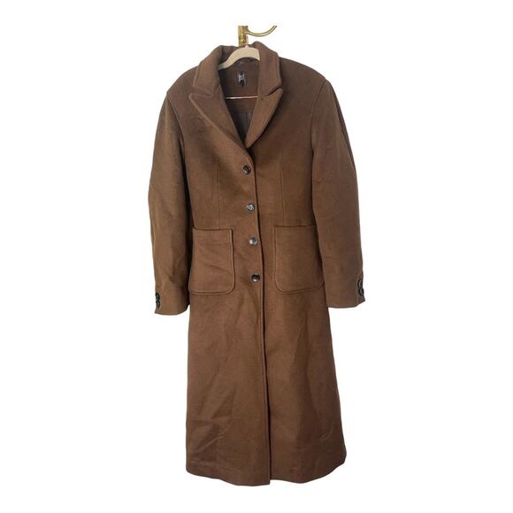 Helsa Button Front Trench Coat Long Single Breasted Oversized Winter Classy Sz S - Picture 2 of 14